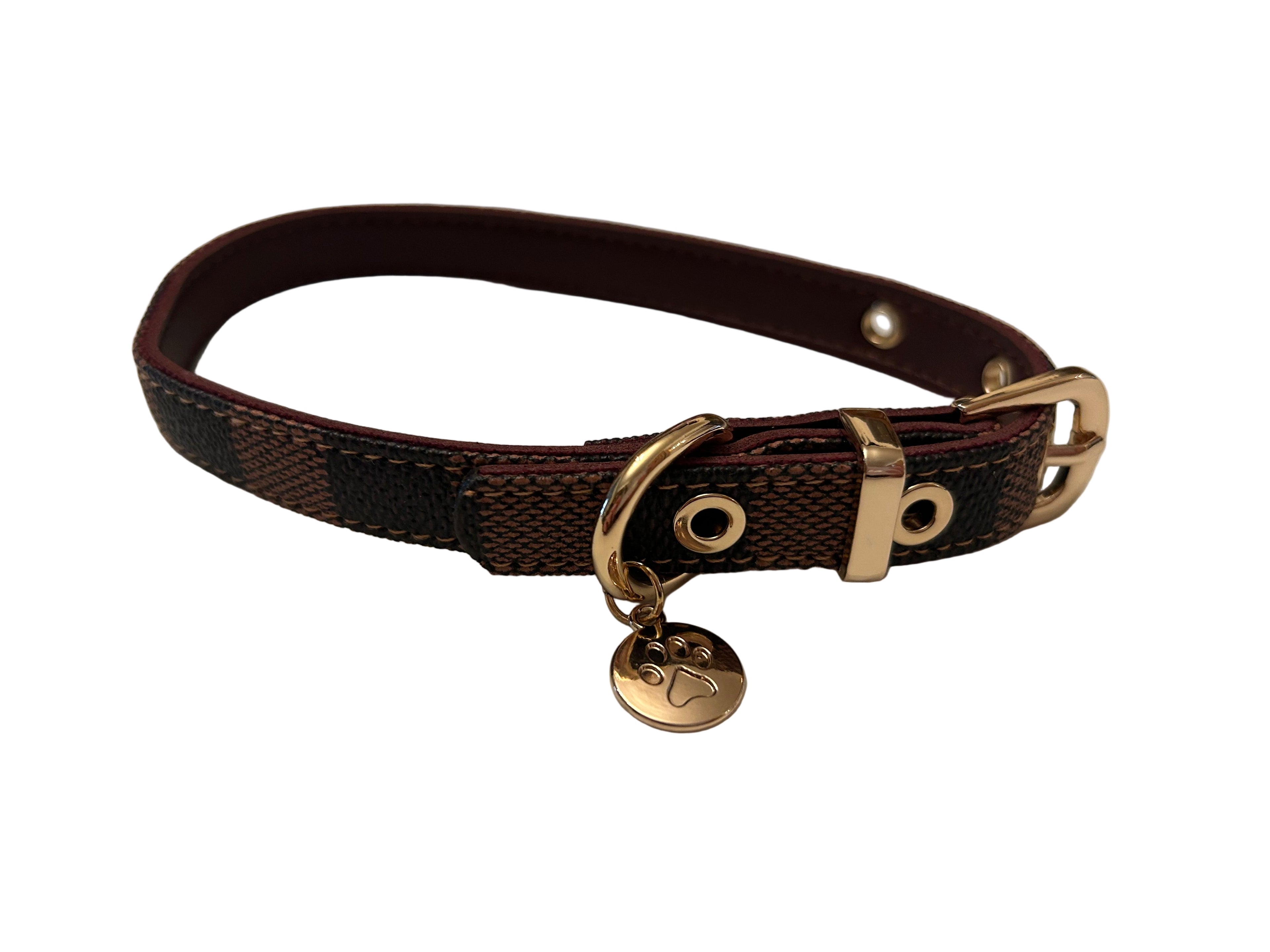 Dapper Dogs Design - Luxury Classic Collar & Lead Set- Brown & Black