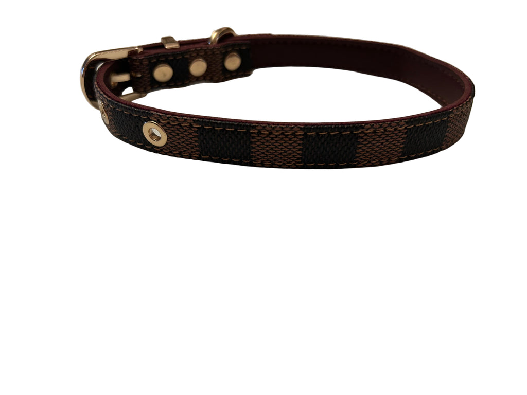 Dapper Dogs Design - Luxury Classic Collar & Lead Set- Brown & Black
