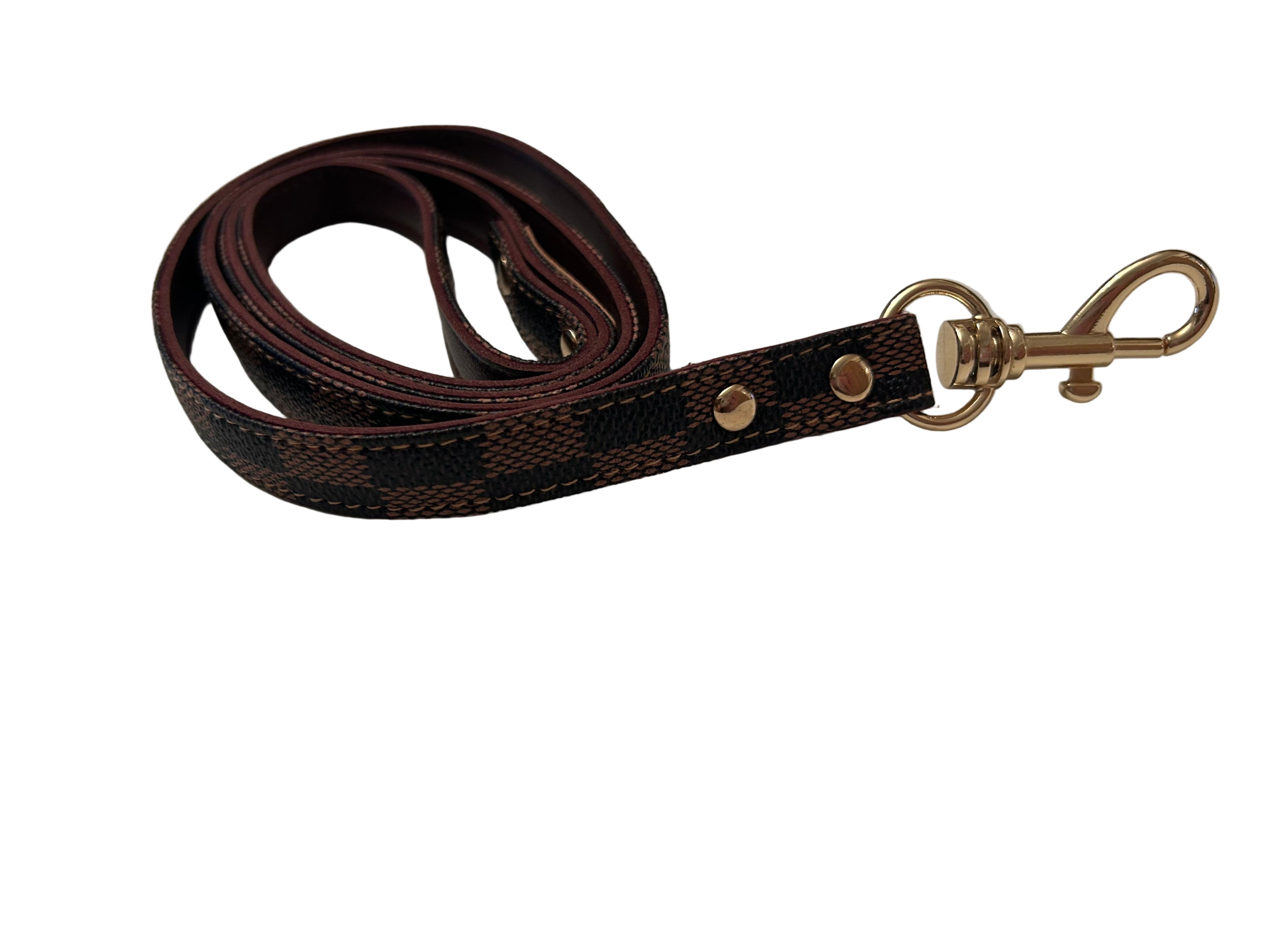 Dapper Dogs Design - Luxury Classic Collar & Lead Set- Brown & Black