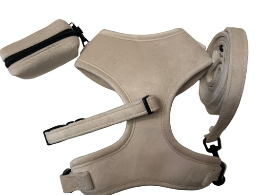 Luxury Velvet Harness, Collar, Lead & Bag Set