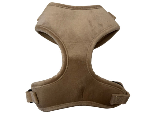 Dapper Dogs Design - Beige Softest Velvet Complete Set ( Harness, Collar, Lead & Poo Bag Holder )