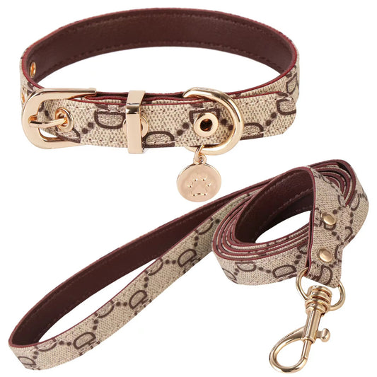 Dapper Dogs Design Premium Dog Collar & Lead Set – Adjustable, Durable & Stylish Dog Accessories